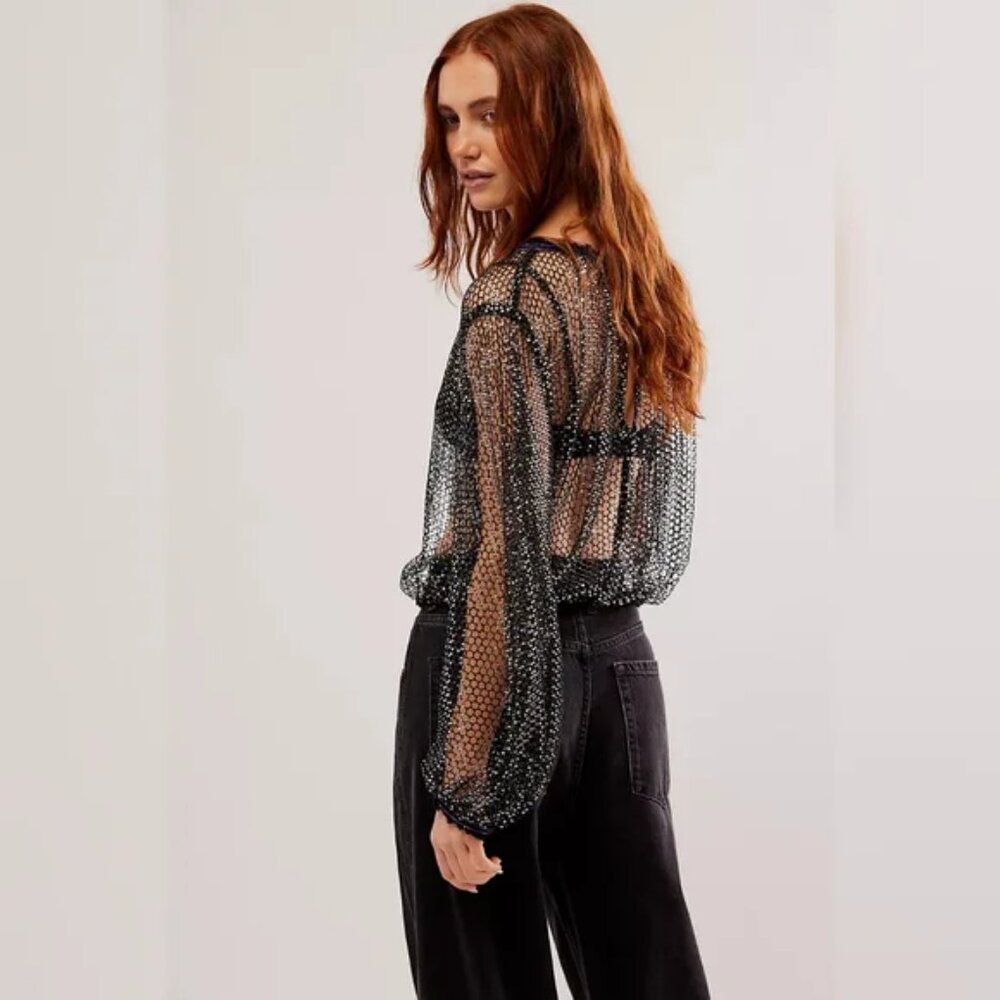 Free People Sparks Fly Top / Black Combo NWT (S) - Picture 6 of 6